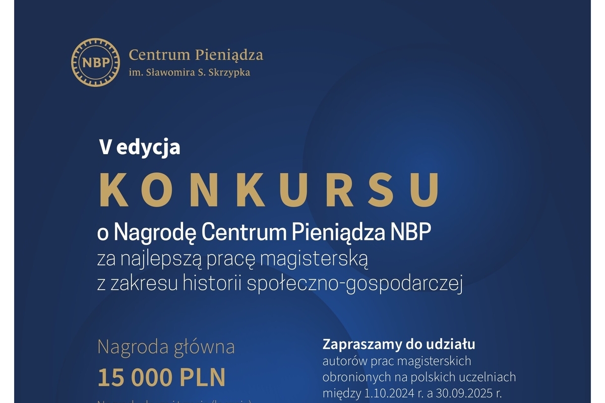 Plakat V edycji konkursu o nagrode centrum pieniądza NBP